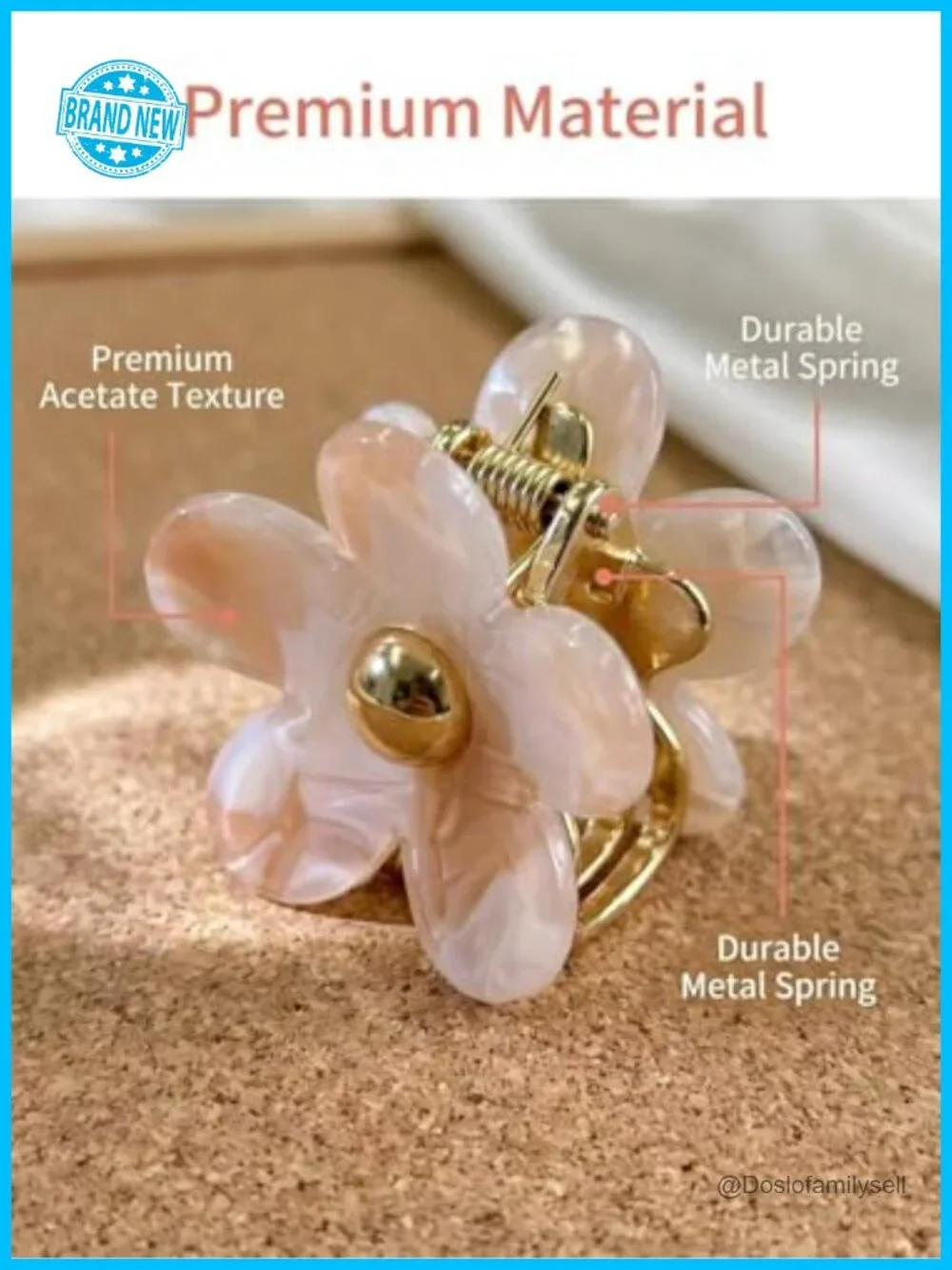 4pcs Flower-Shaped Hair Claw Clips, Acetate Material, Sturdy Hair Accessories